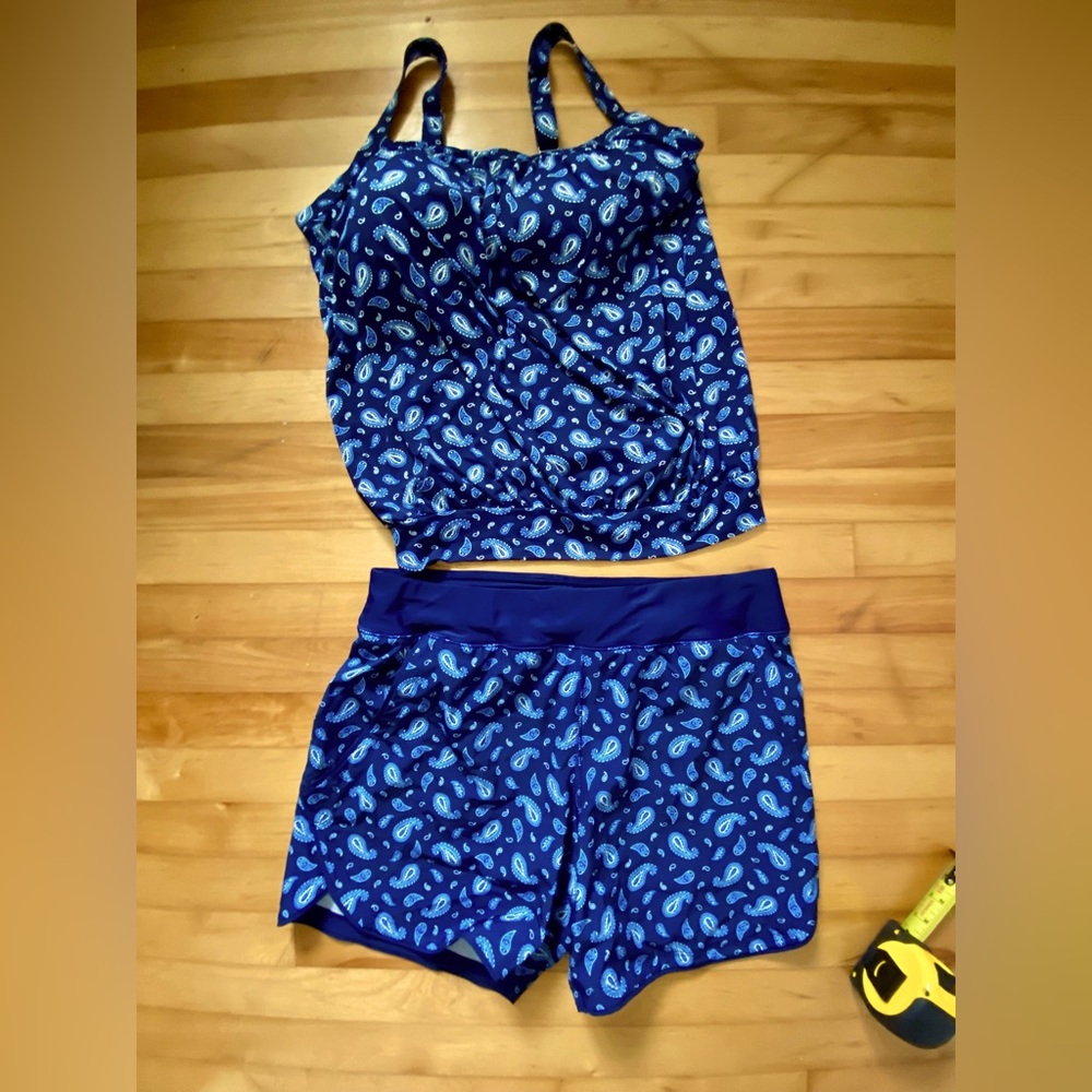 Blue Paisley Land’s End Tankini Set